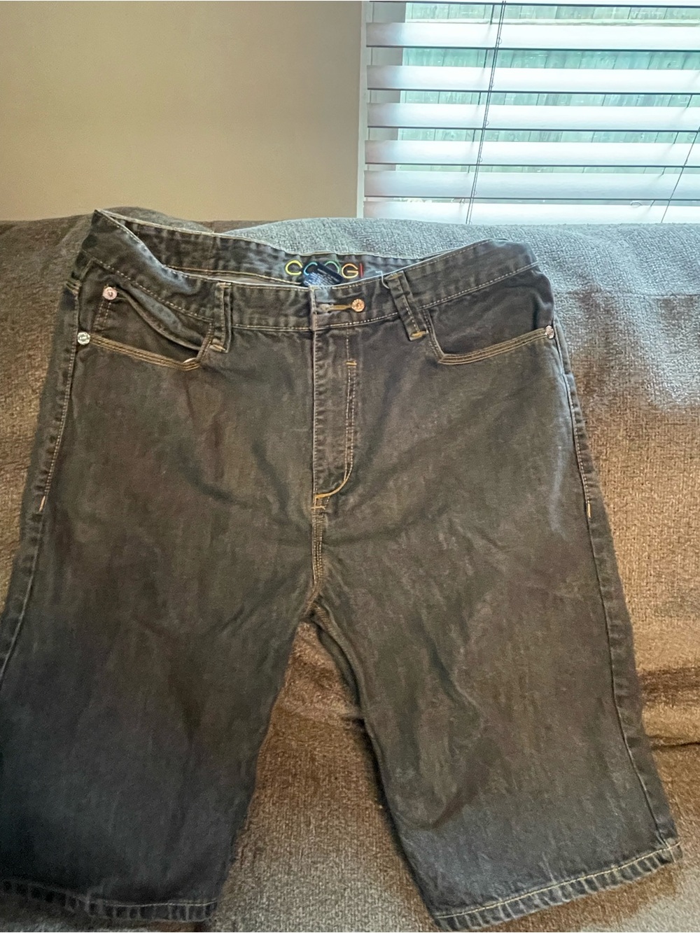 COOGI Black Washed Denim Shorts